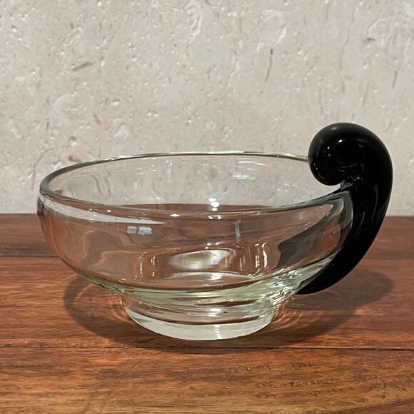 VTG Steuben Inspired Glass Amethyst Snail Scroll Handle Olive Dish Small - Picture 1 of 8